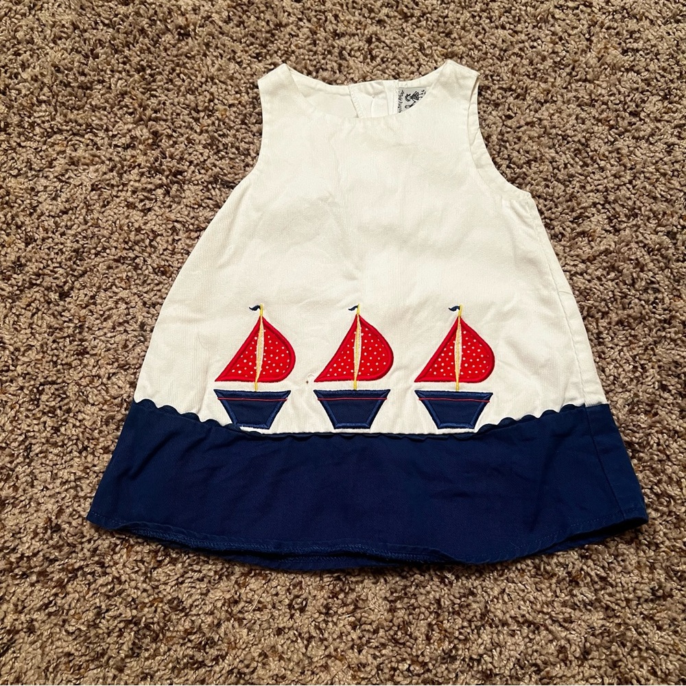 Austin & Ashley White Sailboat Baby Dress